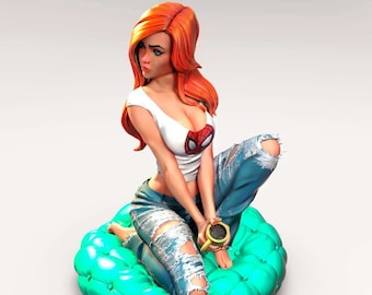 Mary Jane Figure / Figurine / Statue / 3d Printer stl files / Google Drive / Instant Download / Digital Download
