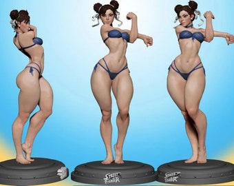 Chun Li Bikini Figure / Figurine / Statue / 3d Printer stl files / Google Drive / Instant Download / Digital Download