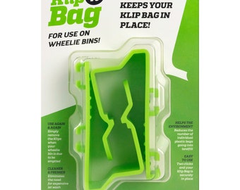 Wheelie Klips Klip n Bag, Keeping Your Bin Liner in Place No Dropping into Your Bin, Easily Fixed on Your Bin