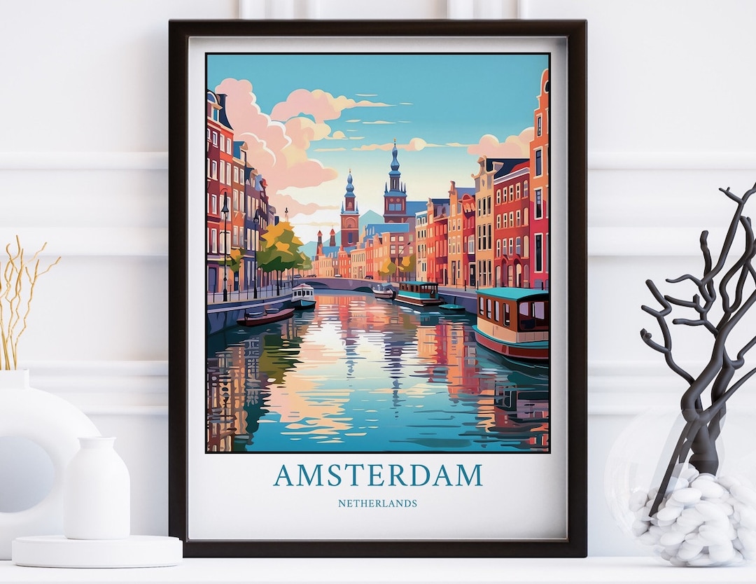 Amsterdam Travel Print Wall Art Amsterdam Wall Hanging Home Décor