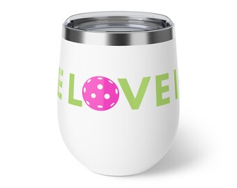 Bicchiere da vino Pickleball, tazza da vino personalizzata, bomboniere, bicchiere da vino