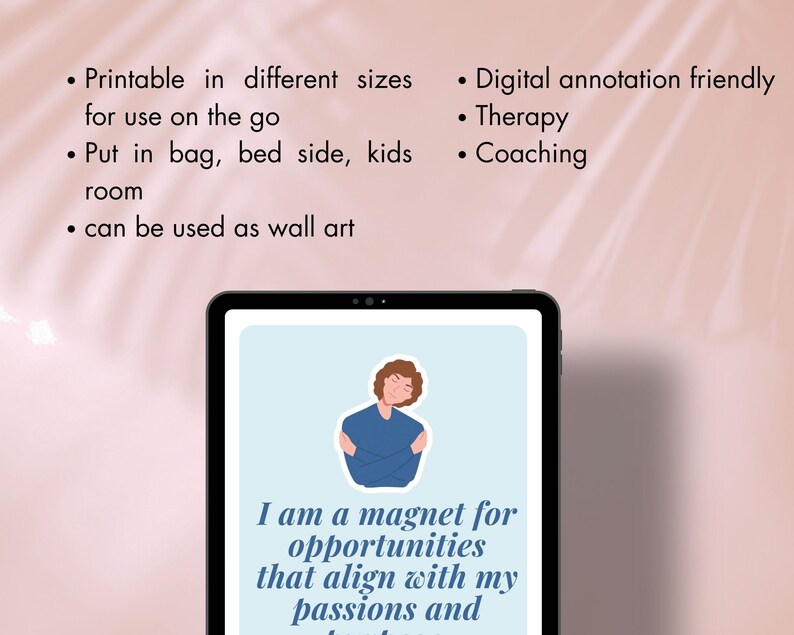 Positive selfcare healing affirmation cards, CBT therapy anxiety deck, self-love confidence colorful printable, digital quotes mindfulness