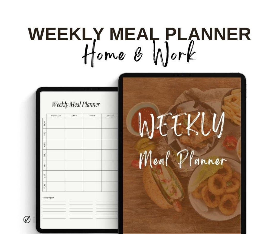 Weekly Menu Meal Planner, Grocery Shopping List A4 Digital Download ...