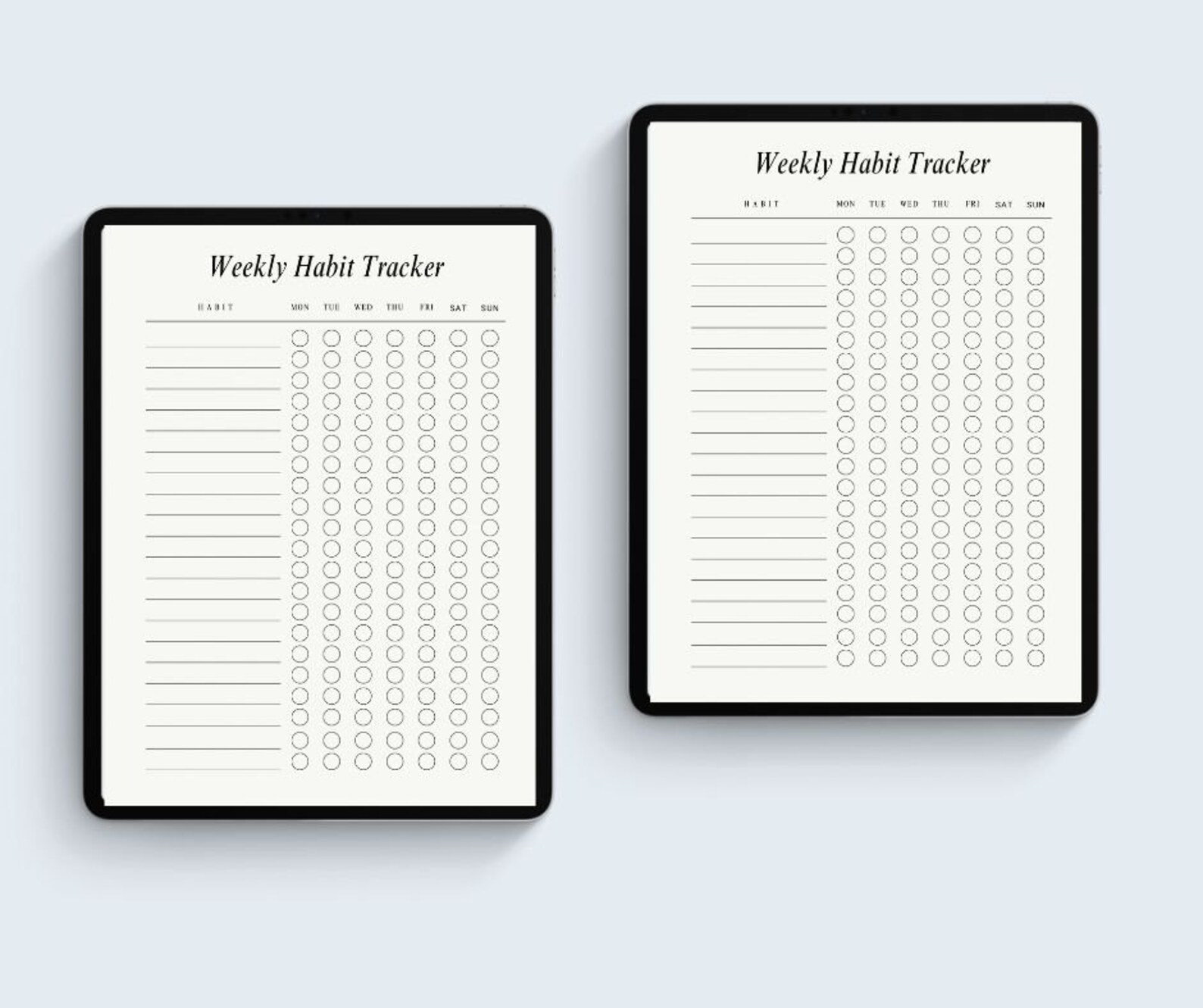 Daily weekly habits tracker motivation goal everyday challenge