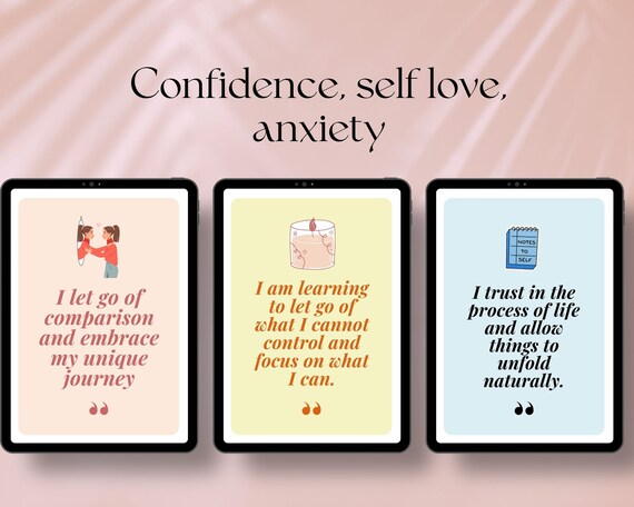 Affirmation card Positive selfcare healing affirmation CBT therapy anxiety mindset deck confidence desk affirm print printable affirm quote