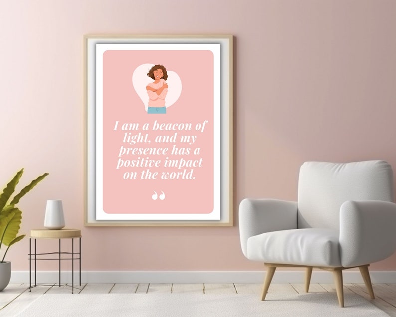 Positive selfcare healing affirmation cards, CBT therapy anxiety deck, self-love confidence colorful printable, digital quotes mindfulness