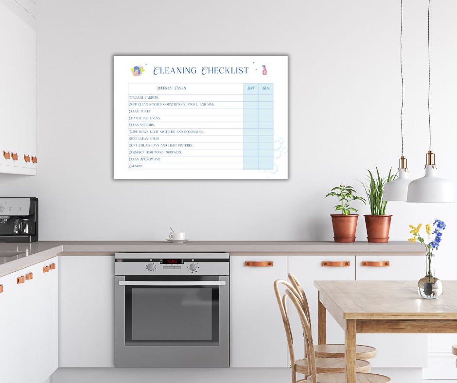 Home Cleaning Checklist Adhd Clean Pdf Schedule Housekeeping Chore ...