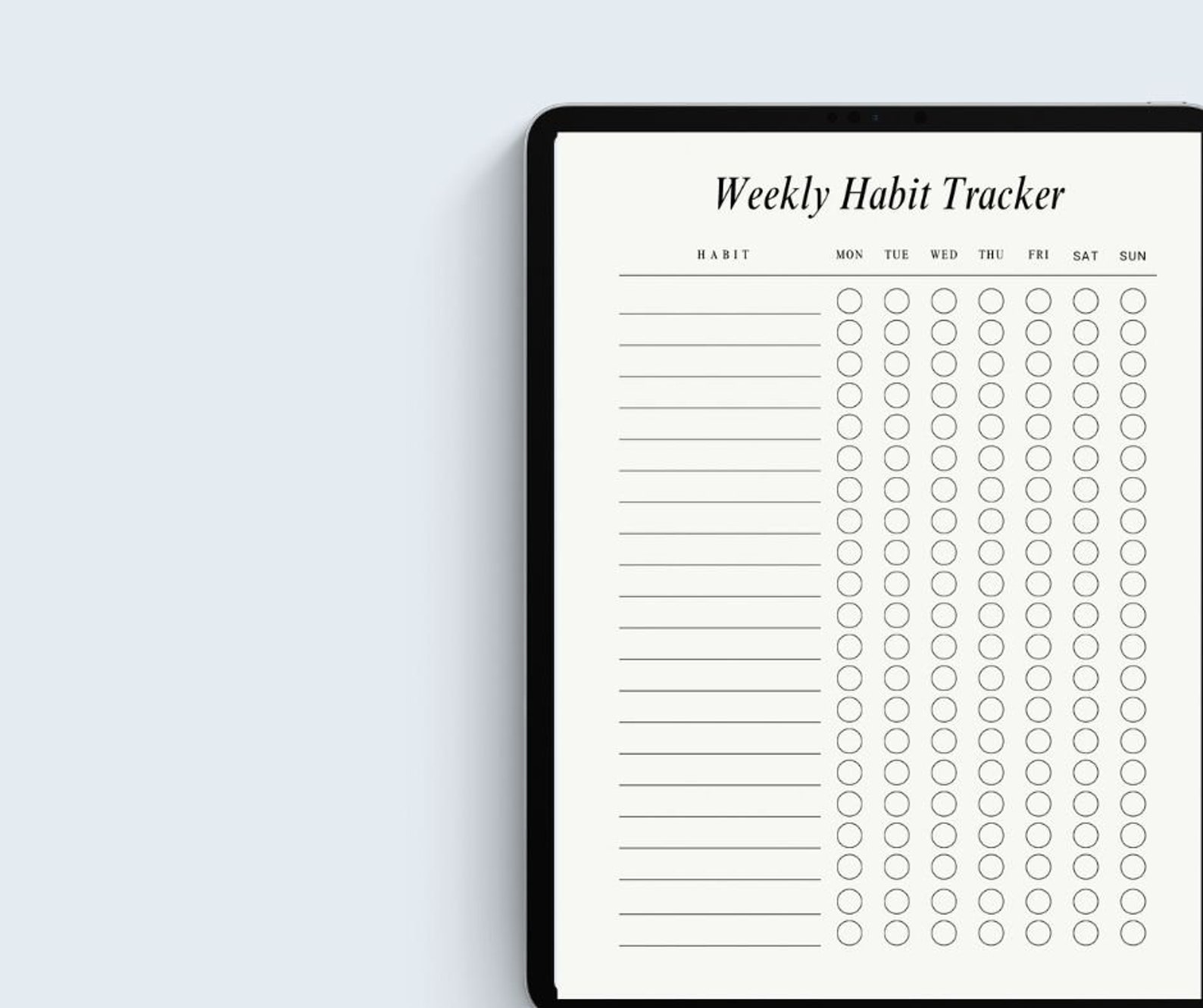 Daily weekly habits tracker motivation goal everyday challenge