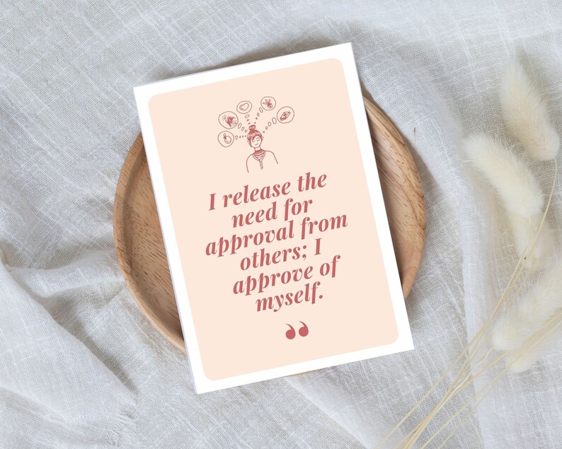 Positive selfcare healing affirmation cards, CBT therapy anxiety deck, self-love confidence colorful printable, digital quotes mindfulness
