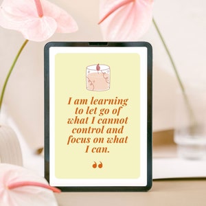 Positive selfcare healing affirmation cards, CBT therapy anxiety deck, self-love confidence colorful printable, digital quotes mindfulness
