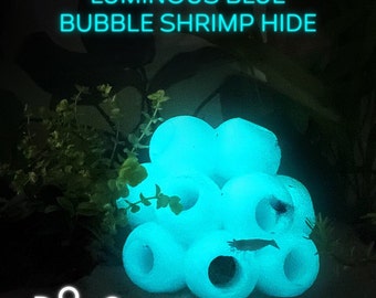 BUBBLE SHRIMP HIDE, Aquarium Luminous Shrimp Hide - 3D Printed