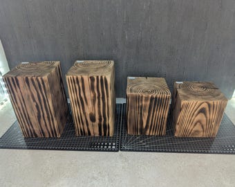 Lärche Geflammt Holzblock Blumenständer Rustikal Untersetzer Basteln Deko Holz Kantholz Kerzenständer  Nadelholz Einzeln