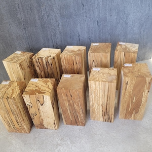 Beech stick wooden block individually crafting turning decoration wood square timber rustic coaster candle holder holzholzen beech