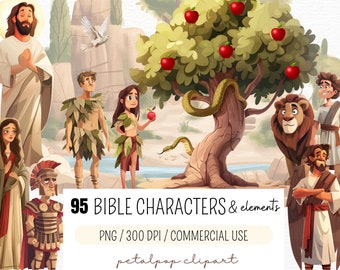 Bible Characters Clipart, biblical graphics, Bible stories, Christian clipart, Jesus graphics, instant download, 300 DPI, commercial use