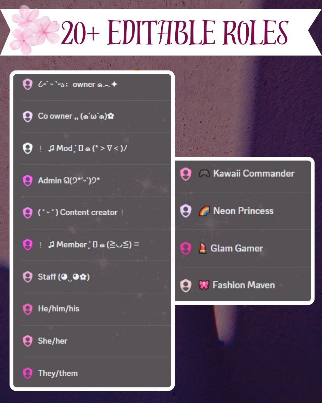 Discord Pink Aesthetic E-girl Cute Easy Server Template for Twitch