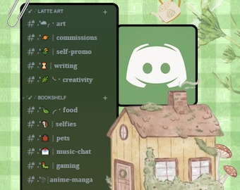 CottageCore Style Discord Template zum Lernen, Twitch-Streaming und Tiktok