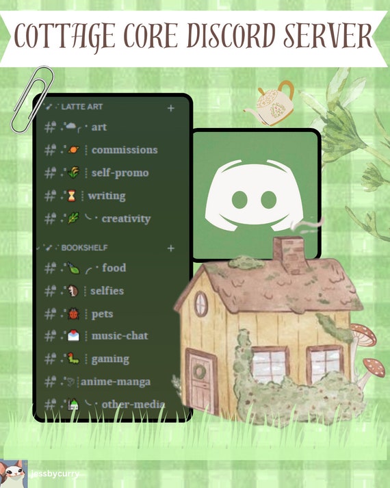 CottageCore themed Discord Server Template for studying, twitch streaming and Tiktok