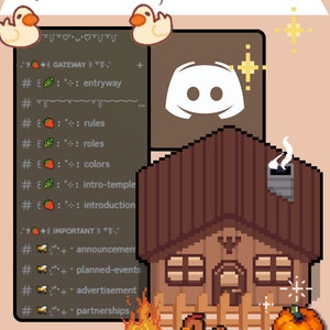 Brown Cottage Core Discord Server Template for Twitch Streamers, YouTube, Tiktok, Community & Studying Aesthetic Server.