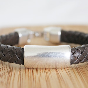 BRAIDED LEATHER BRACELET, Stylish bracelet, Gift idea for husband, Unisex leather bracelet, Bracelet for men, Men jewelry, Brown leather