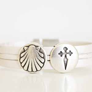 Pulsera del peregrino, Regalo para Navidad, Pulsera de cuero, Pulsera del Camino de Santiago, Pulsera de Santiago, Buen camino!! Peregrino, Santiago