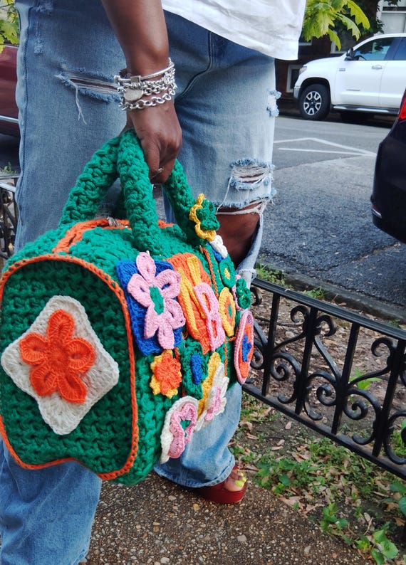 Hand -crocheted Louis Vuitton Inspired Speedy Bag - Customizable