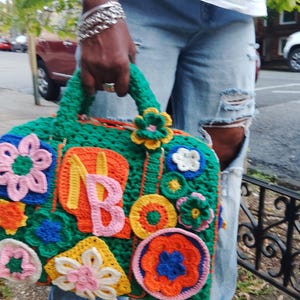 Handgehäkelte Louis Vuitton inspirierte Speedy Tasche - anpassbar