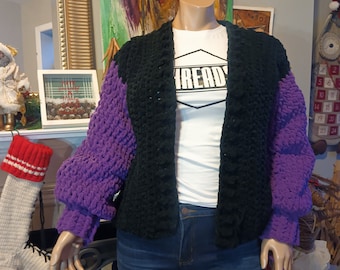 Crochet Shorty Velvet Sweater