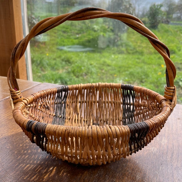 Vintage wicker herb basket