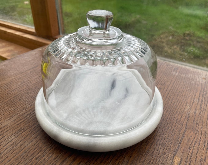 Vintage marble and glass cheese dome