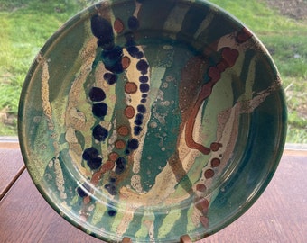 Nigel Cox Studio pottery stoneware plate with glazed finish