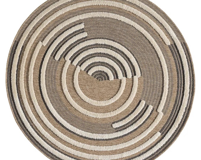 Black Round Jute Rug, Long-lasting and Easy to Clean.