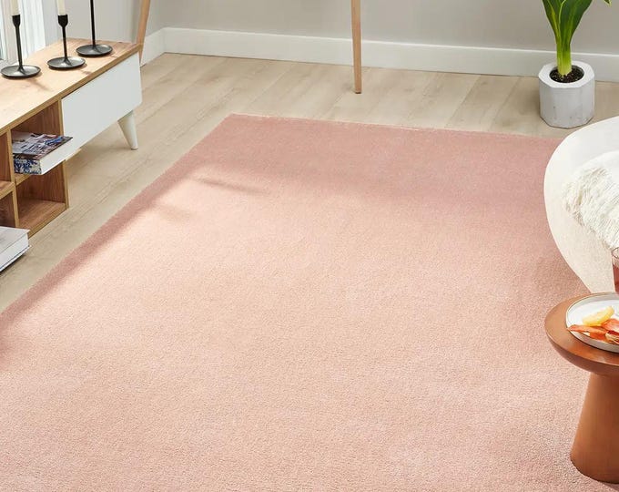 Pink Microfiber Carpet – Soft, Dust-Free, Modern Living Room Rug
