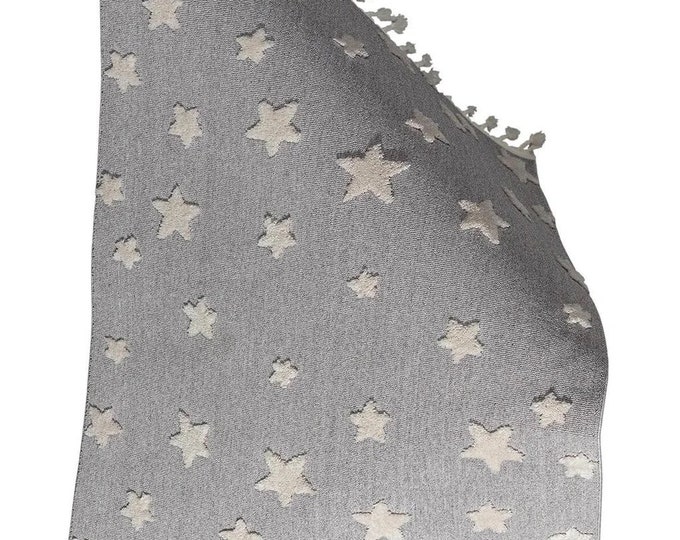 Starry Nursery Rug, Anti-Allergic Gray Kids Room Carpet