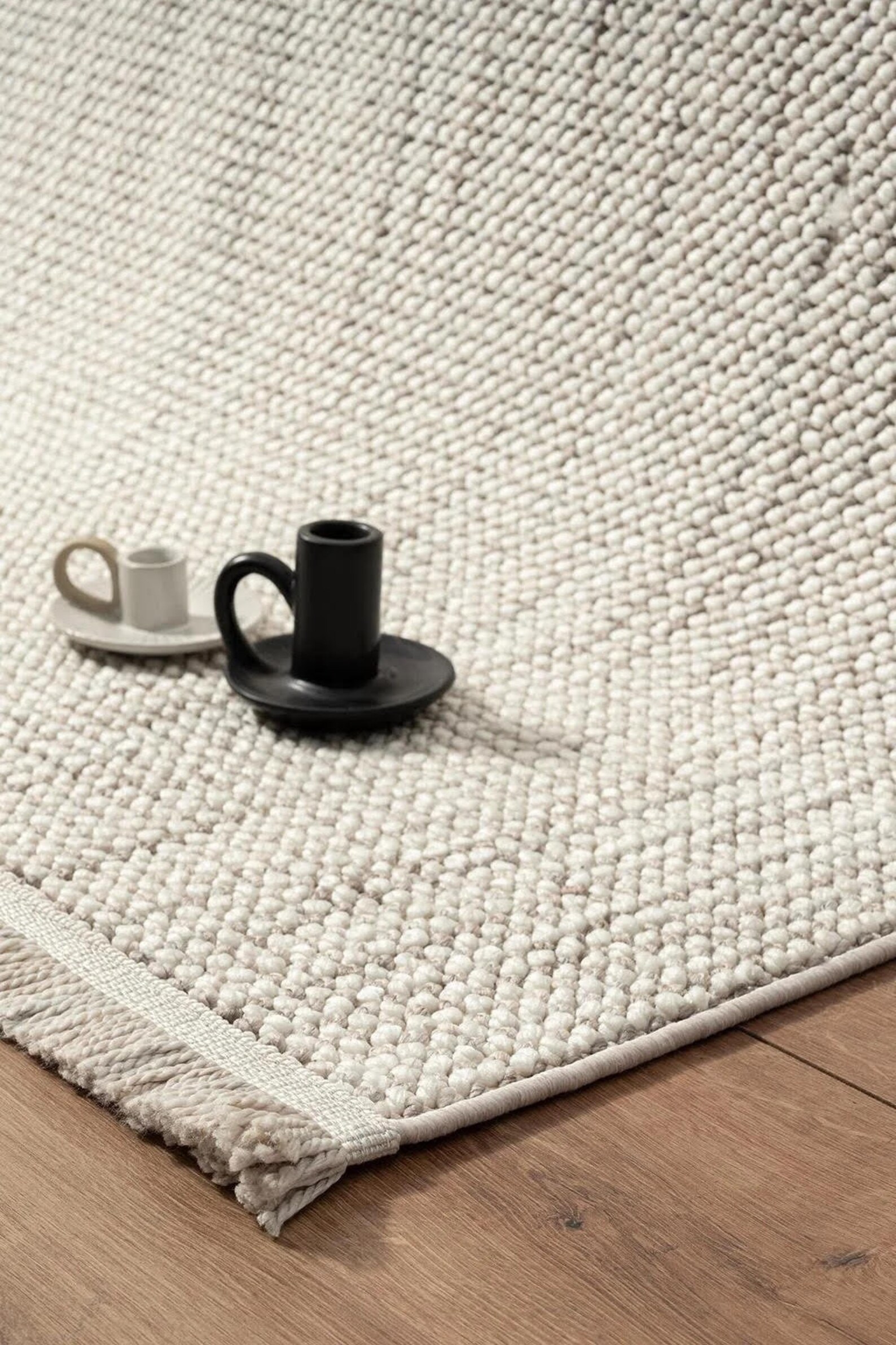 Cream Minimal Rug Carpet, Fringed Carpet, Home Decor Carpet, Point ...