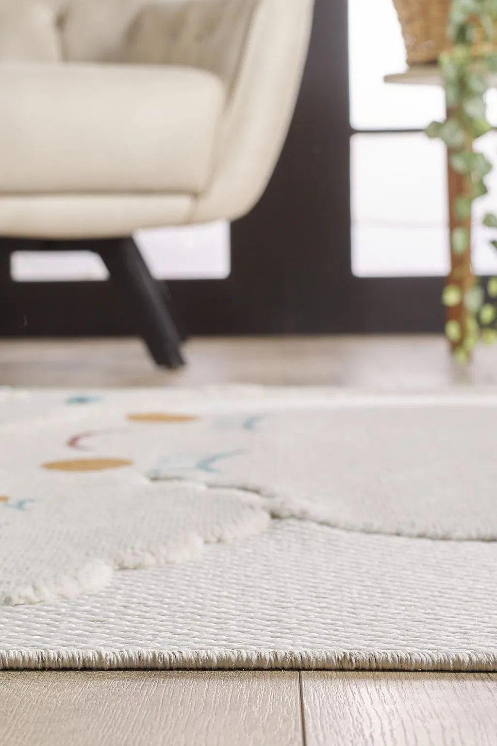 Scandinavian Moon & Cloud Kids Rug – Anti-allergic, Dust-free Nursery ...