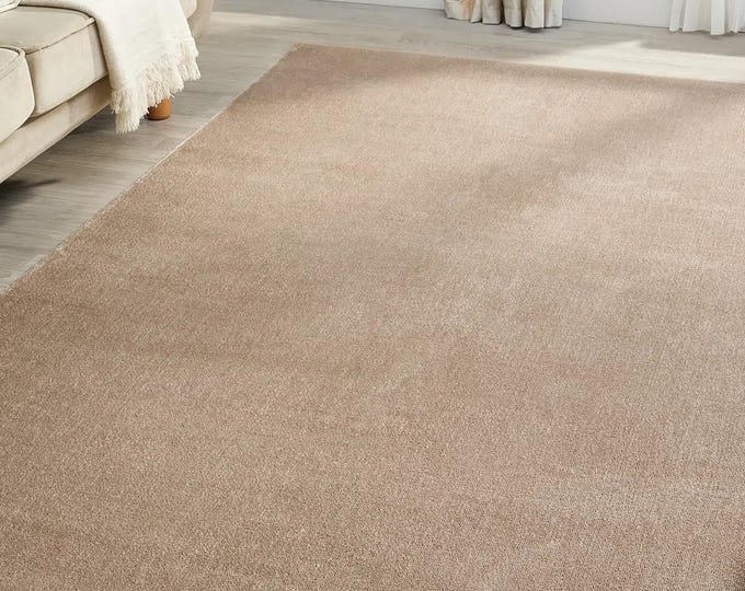 Mink Color Microfiber Carpet – Soft, Dust-Free, Modern Living Room Rug