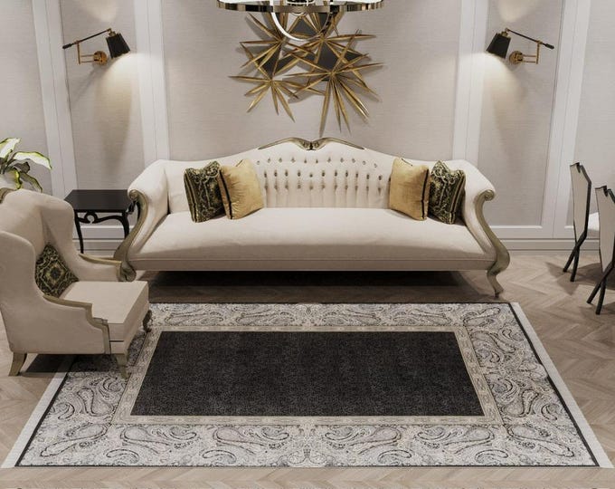 Turkish Mirage Silk Medallion Rug - Obisidan - 1168D