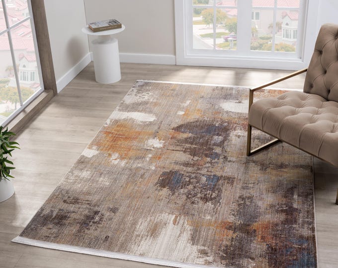 Colourful Modern Carpet – Contemporary Design, dust-free, made in Turkey.
