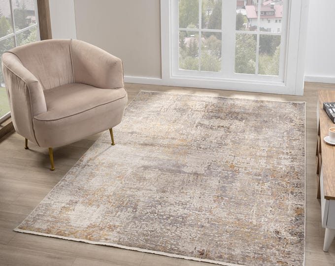 Modern patterned Beige color – Non-slip, durable carpet