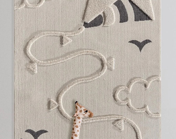 Kite Nursery Rug, Antiallergic Baby Room Carpet
