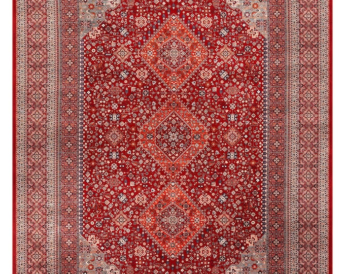 The world's most tightly woven carpet, Red – Traditional Ottoman Style Carpet, Soft Tasseled Palace Carpet