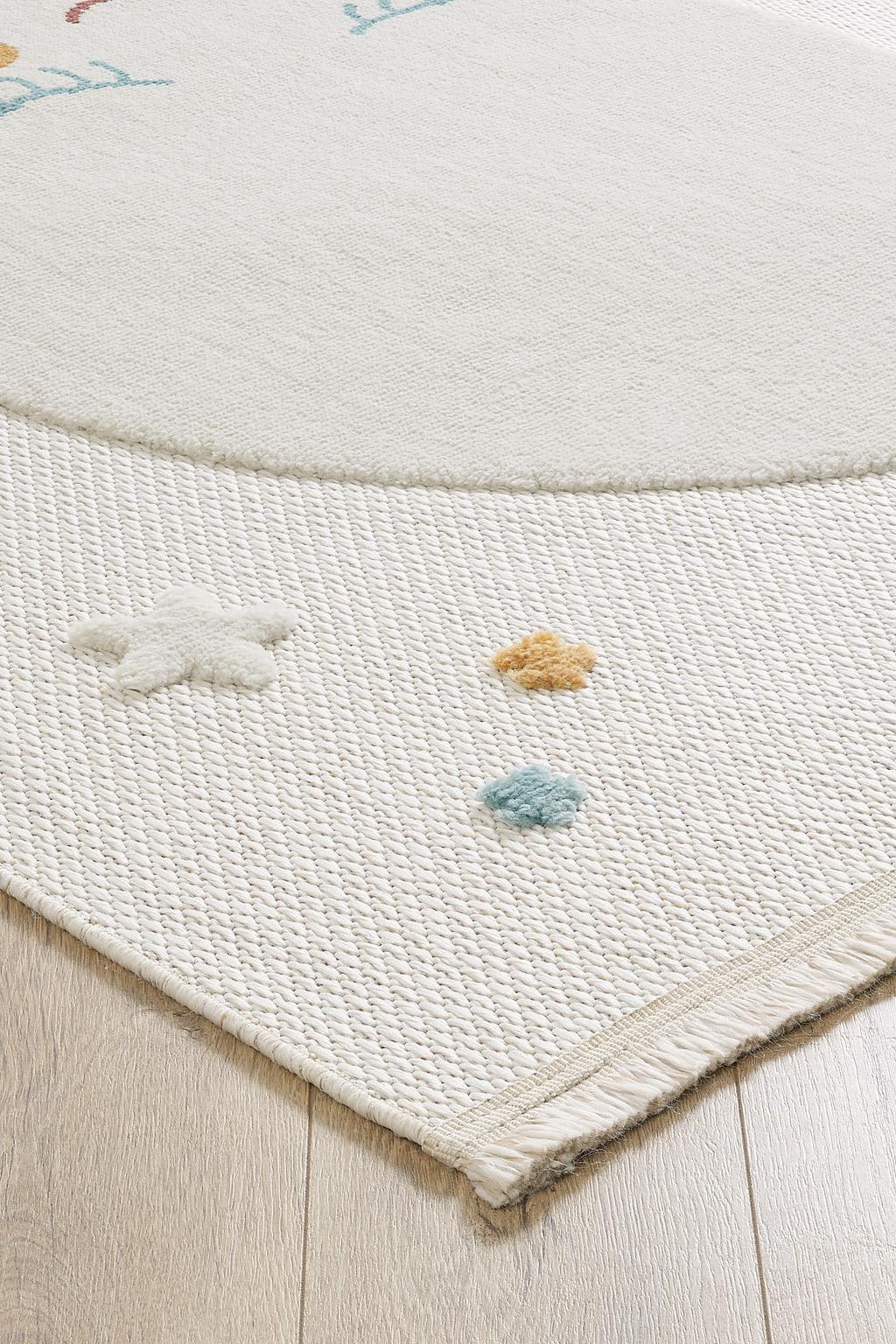 Scandinavian Moon & Cloud Kids Rug – Anti-allergic, Dust-free Nursery ...