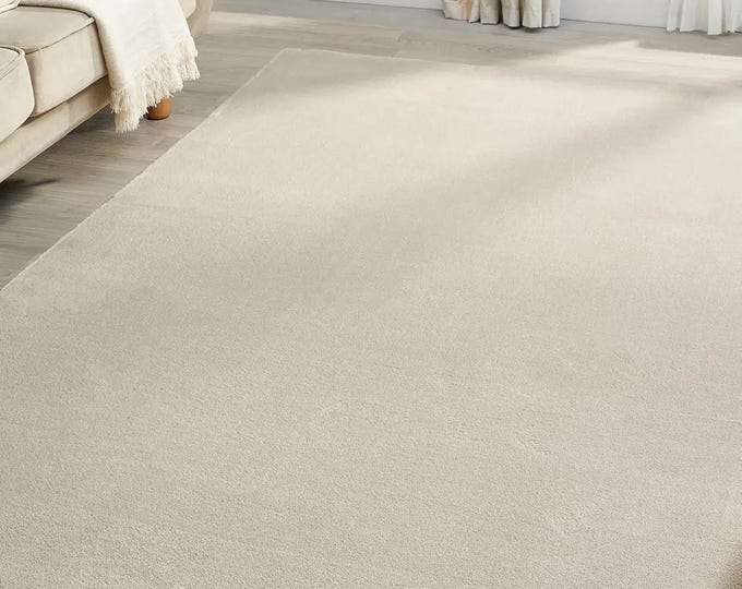 Stone Color Microfiber Carpet – Soft, Dust-Free, Modern Living Room Rug