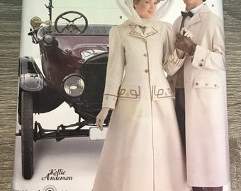 Coat and Hat Pattern, Touring Coat, 1900s Driving Coat, Simplicity 2581, Unisex Sizes 8-18 - UNCUT FF