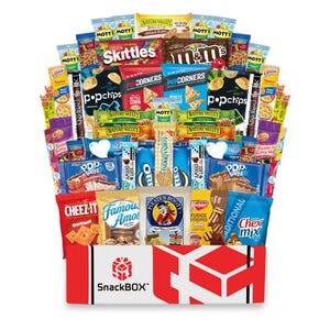 Original Snack BOX Care Package With Chips Candy and Cookies (50 Snacks) By | SnackBOX