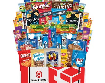 Original Snack BOX Care Package With Chips Candy and Cookies (50 Snacks) By | SnackBOX