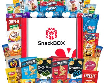 College Care Package Snack BOX Candies, Chips, and Cookies Assortment Care Package (40 Snacks) By | SnackBOX