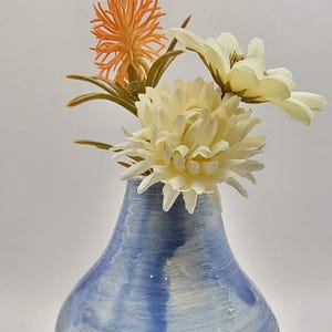Painted Cloud Blue Ceramic Bud Vase