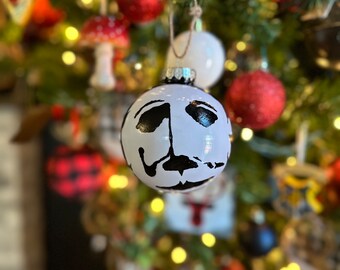 Hand painted Michael Myers horror Christmas ornament