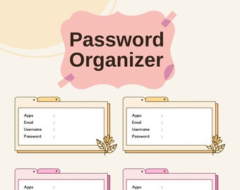 Password Organizer Printable I Save Your Passwords